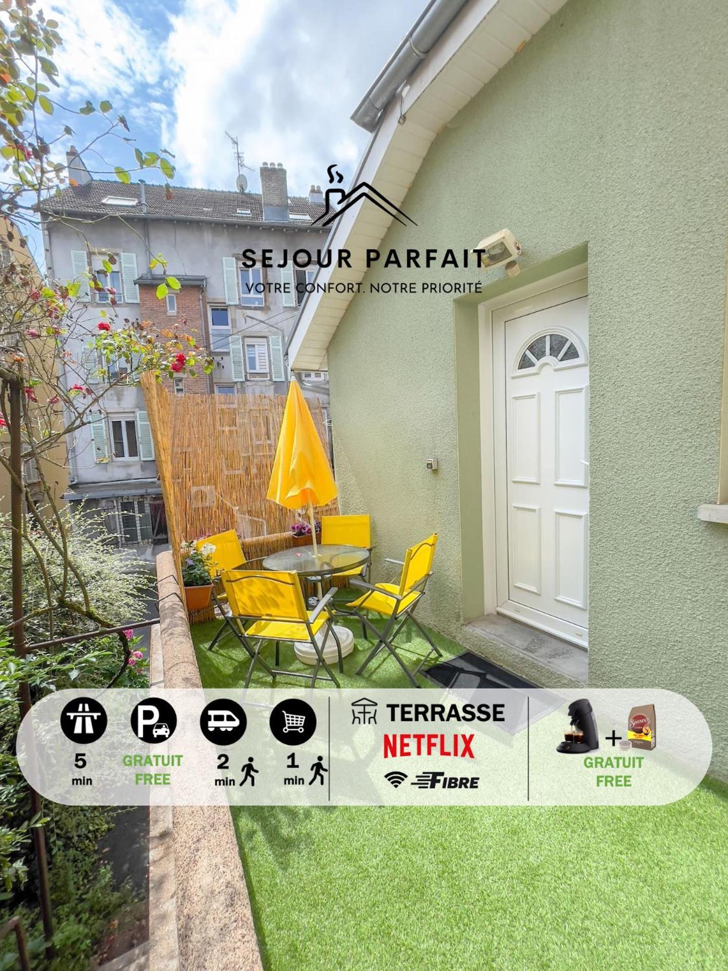 Maisonnette Le Faubourg - Centre Ville, Terrasse Et Netflix 贝尔福 外观 照片